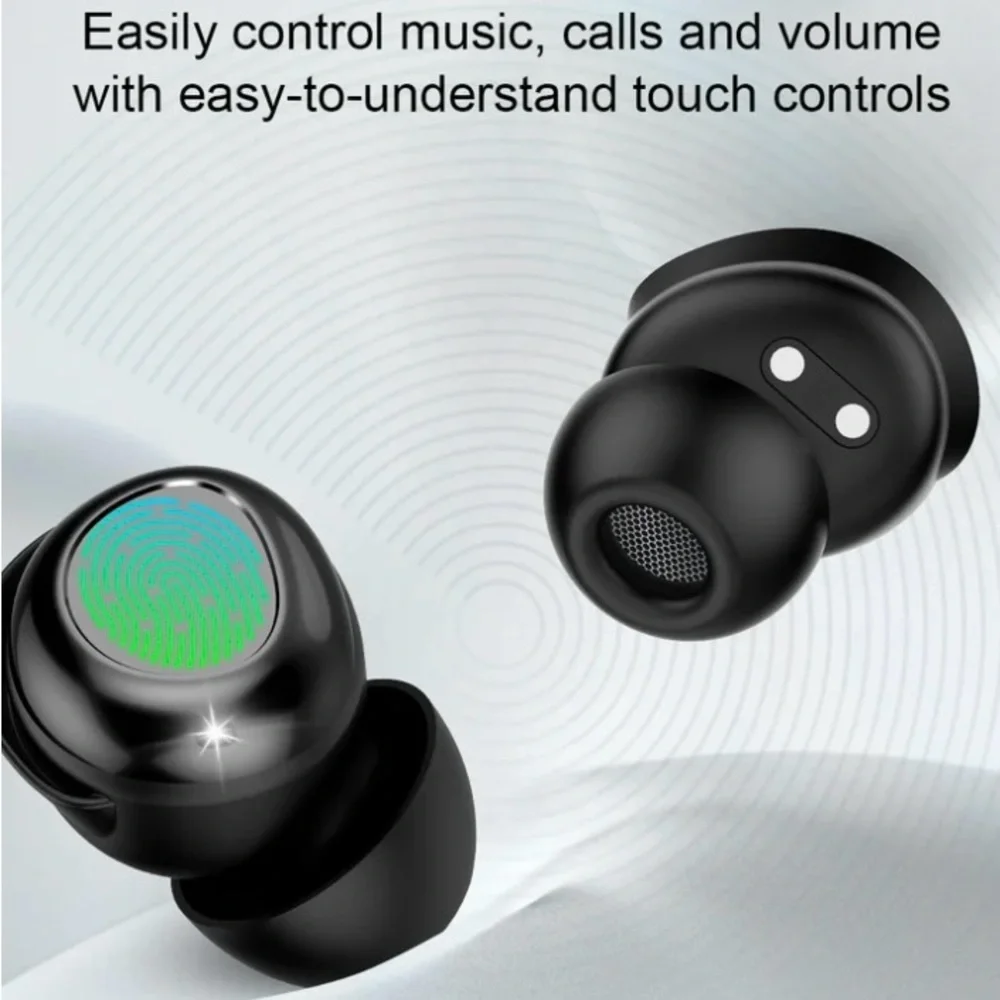 Wireless Black Earbuds with Charging Case- great for side sleepers! NWT!